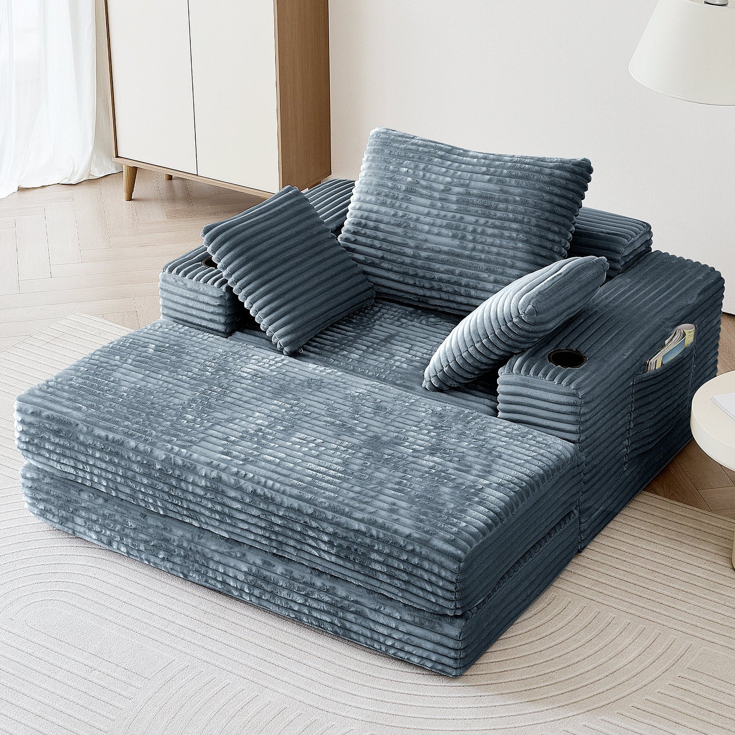 53.5” Modern Oversize Chaise Lounge Sofa Bed
