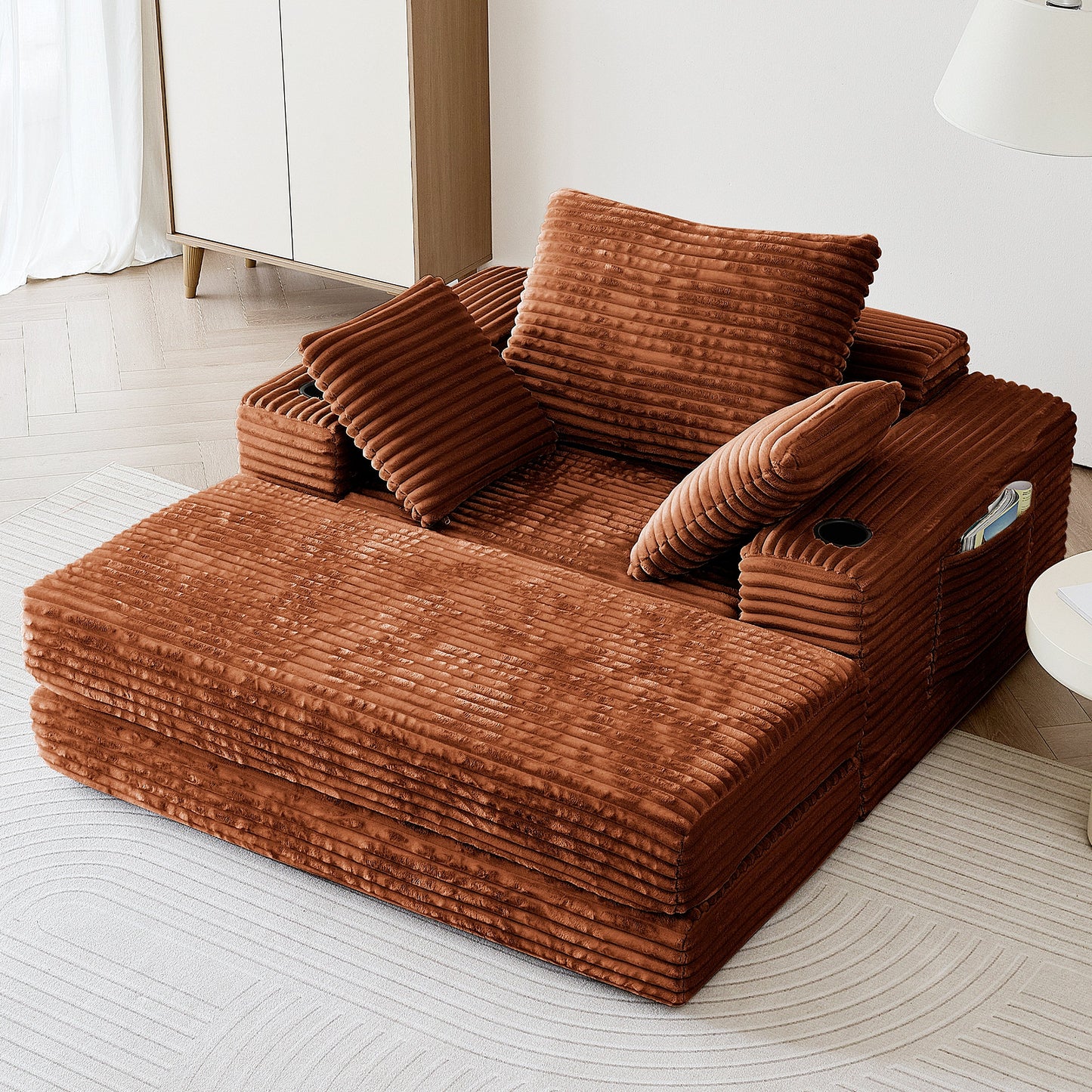 53.5” Modern Oversize Chaise Lounge Sofa Bed