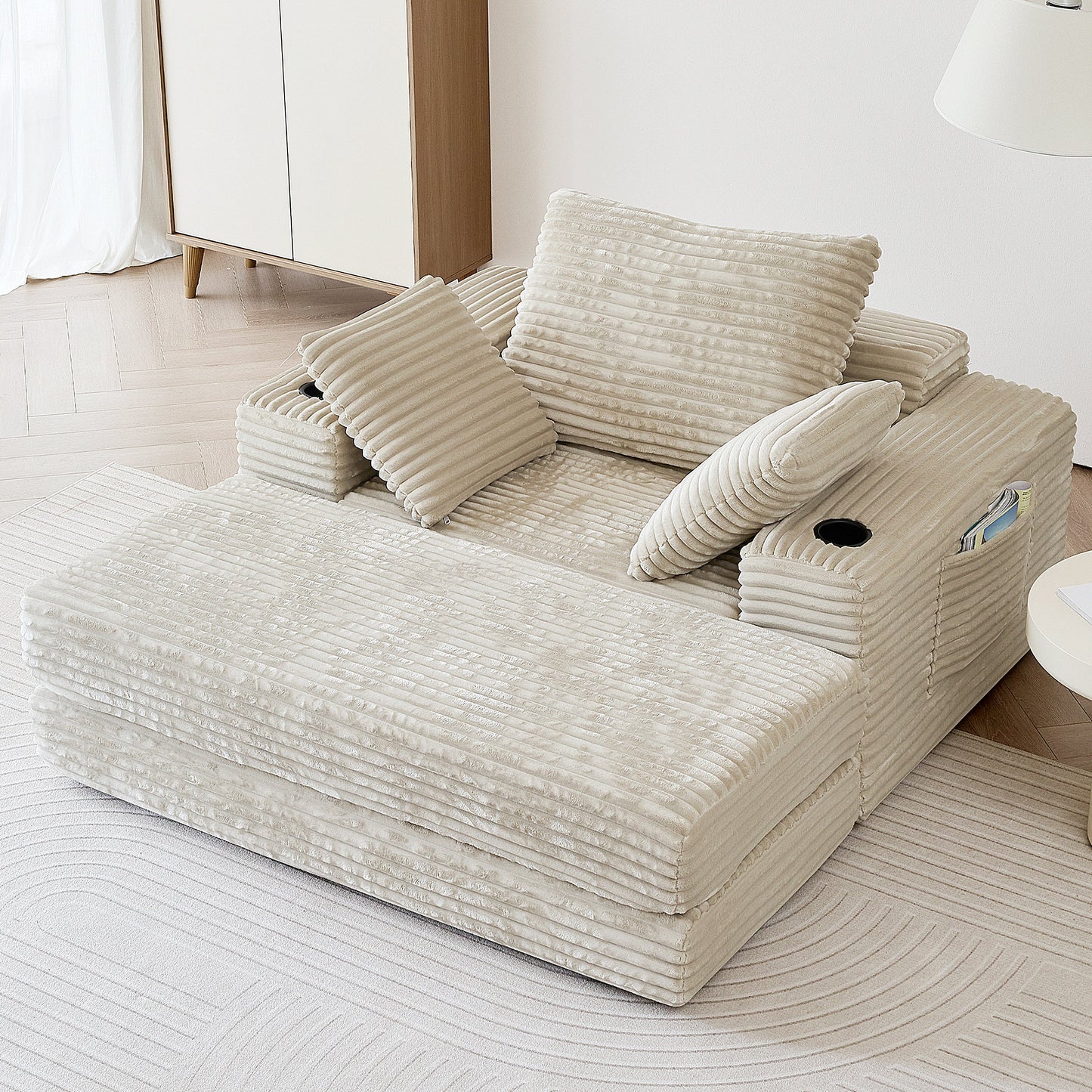 53.5” Modern Oversize Chaise Lounge Sofa Bed