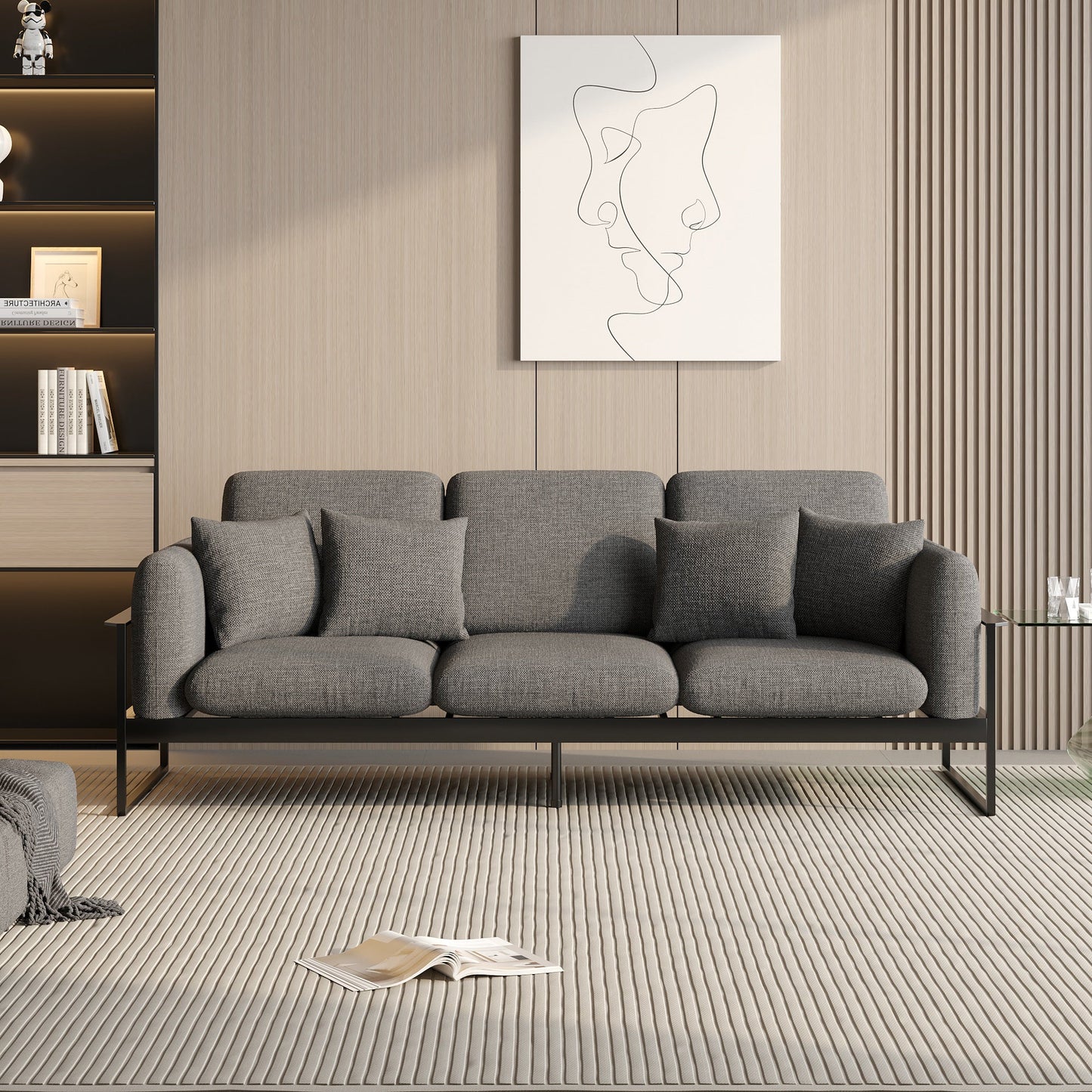 90.56'' Upholstered Sofa with Metal Frame