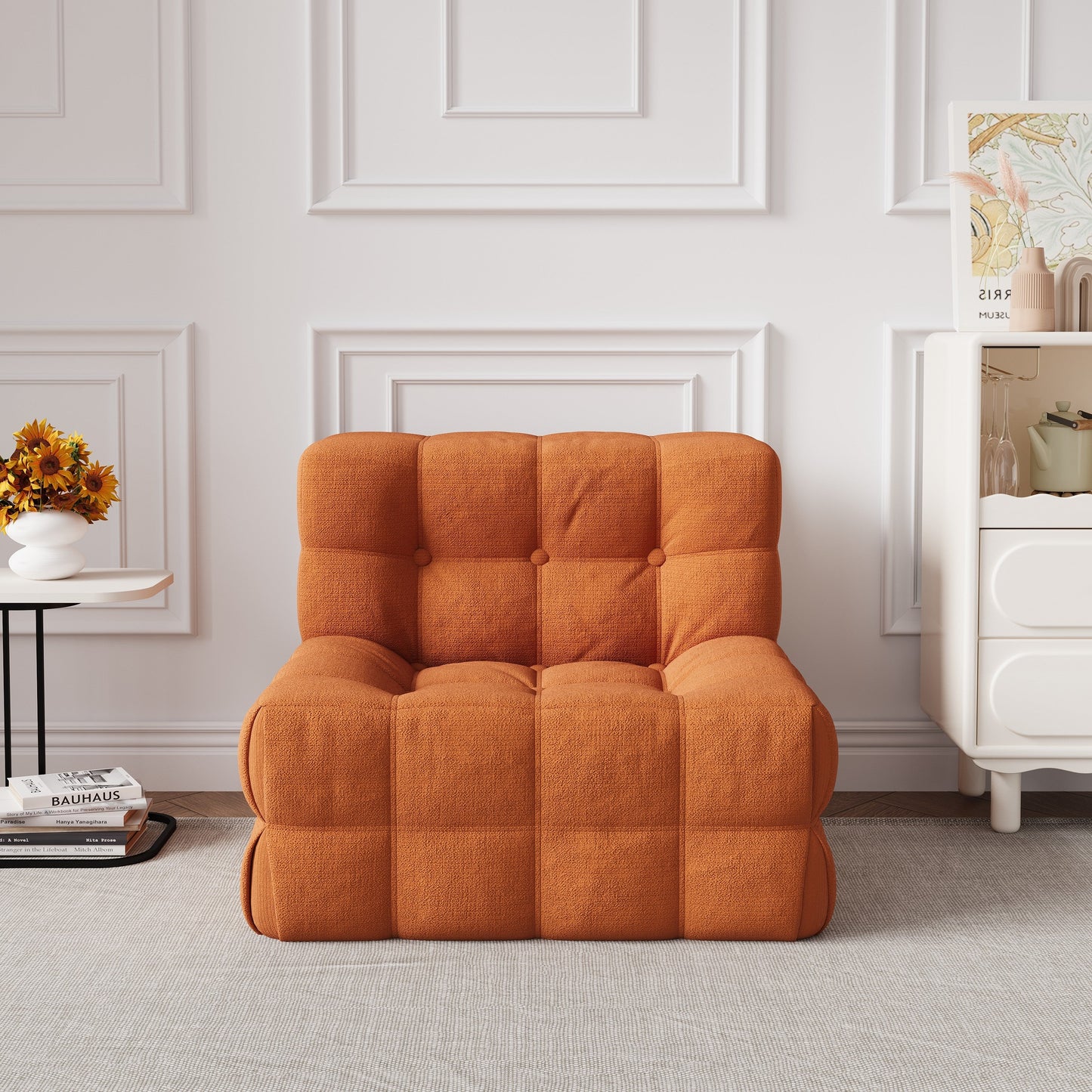 Bean Bag Tufted Corduroy Upholstered Lazy Sofa Chair