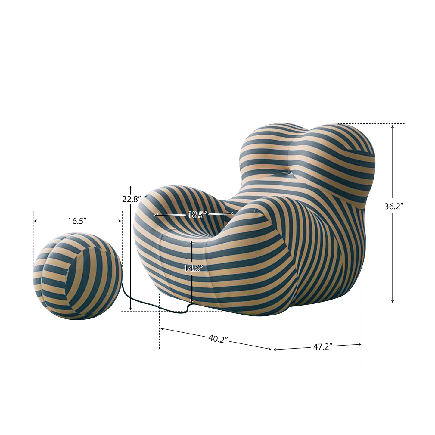 Creative Single Lounge Sofa Chair with Ottoman