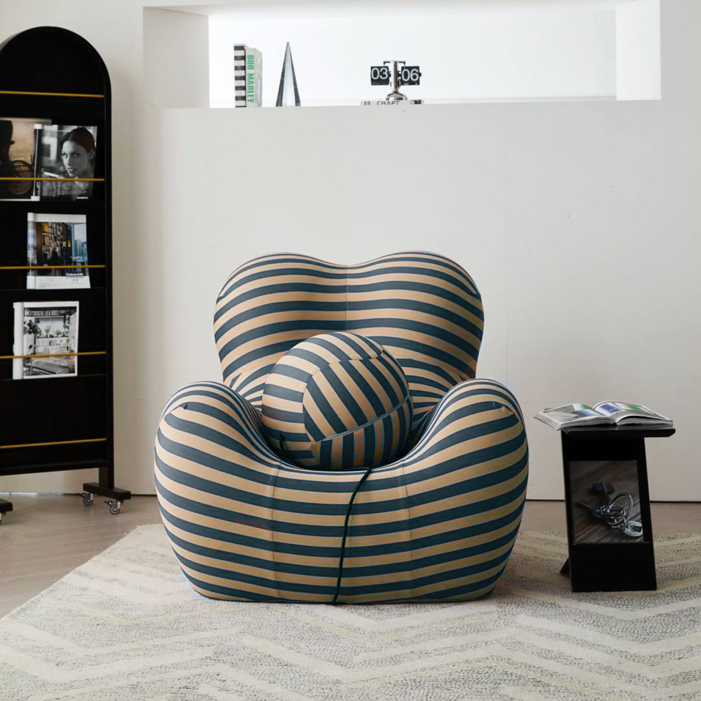 Creative Single Lounge Sofa Chair with Ottoman