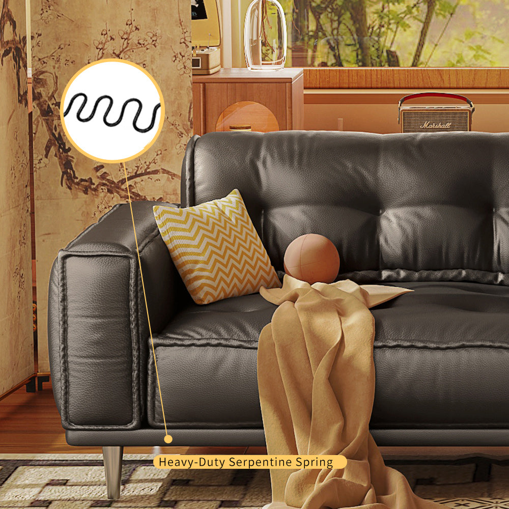French Vintage Leather Sofa Luxurious Comfort