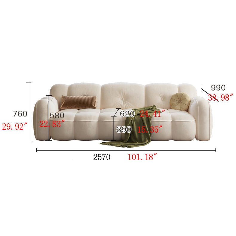 Modern Cloud Style Three Seater Sofa with Cat Scratch Resistance Cloth Fabric