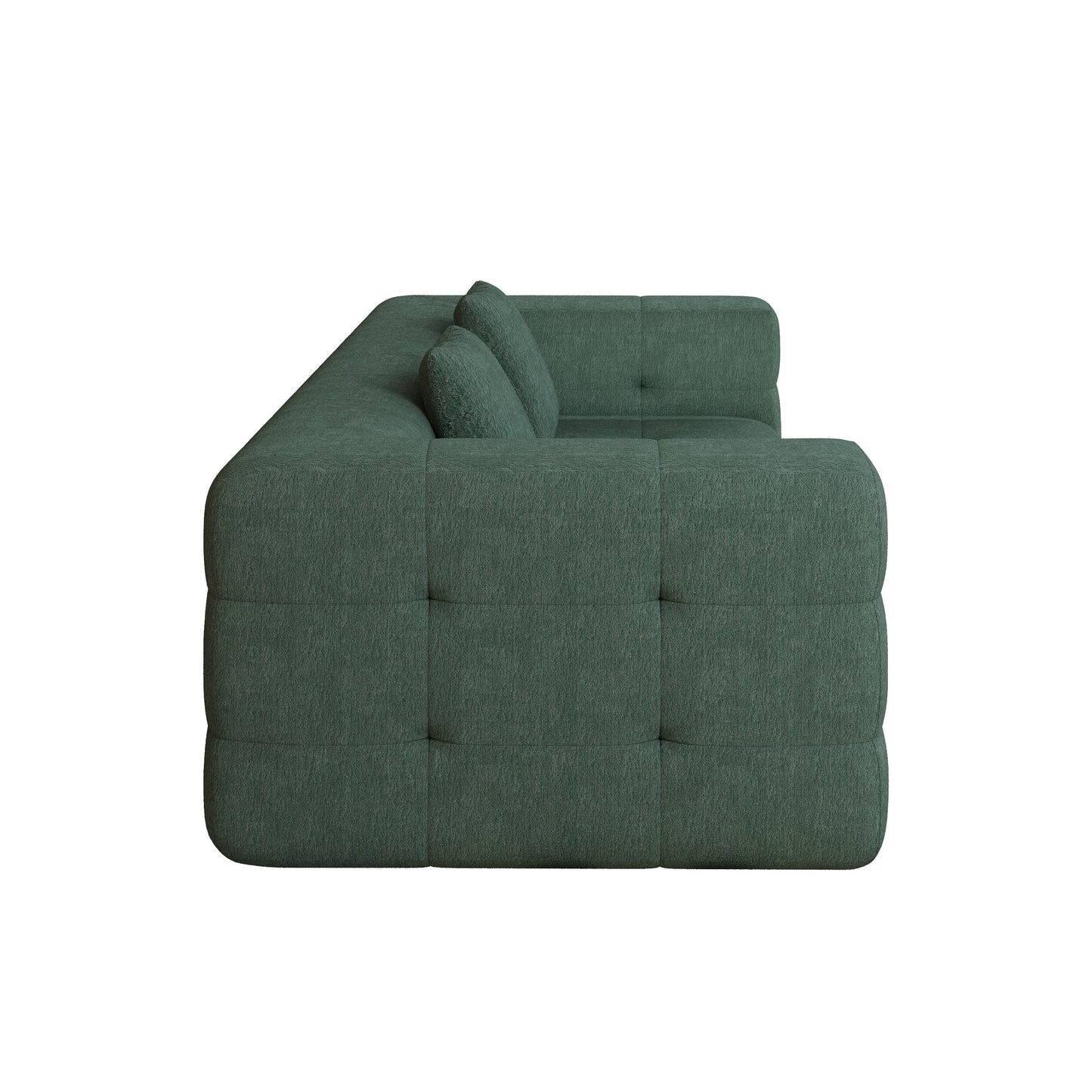 Modern Green Love Seat Sofa with Chenille Velve Fabric