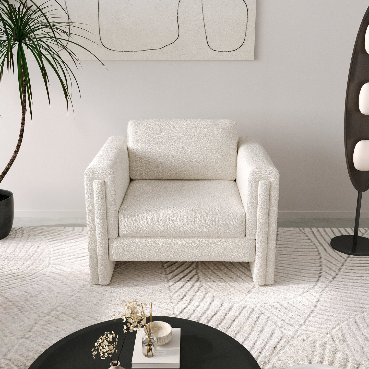 77" Three-seater Fabric Sofa for Living Room