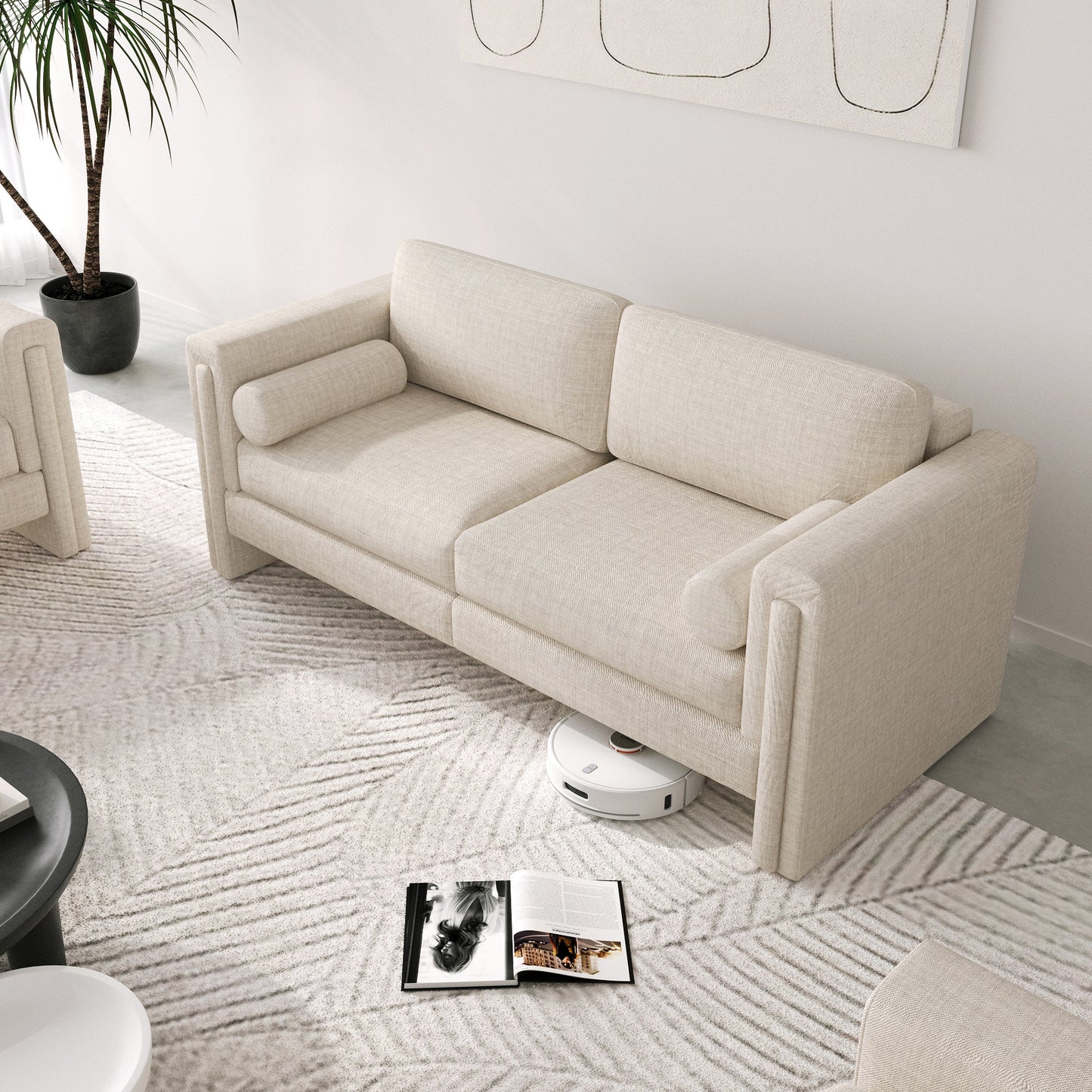 Fabric Loveseat Upholstered Two-Seater Sofa