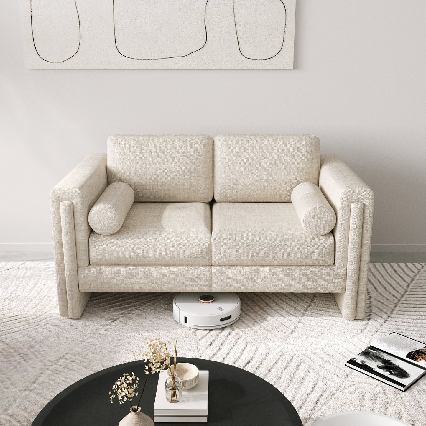 77" Three-seater Fabric Sofa for Living Room