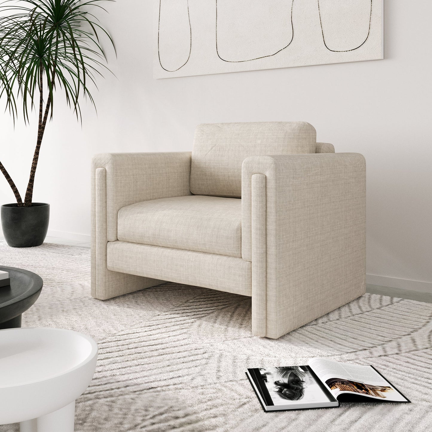 Fabric Loveseat Upholstered Two-Seater Sofa