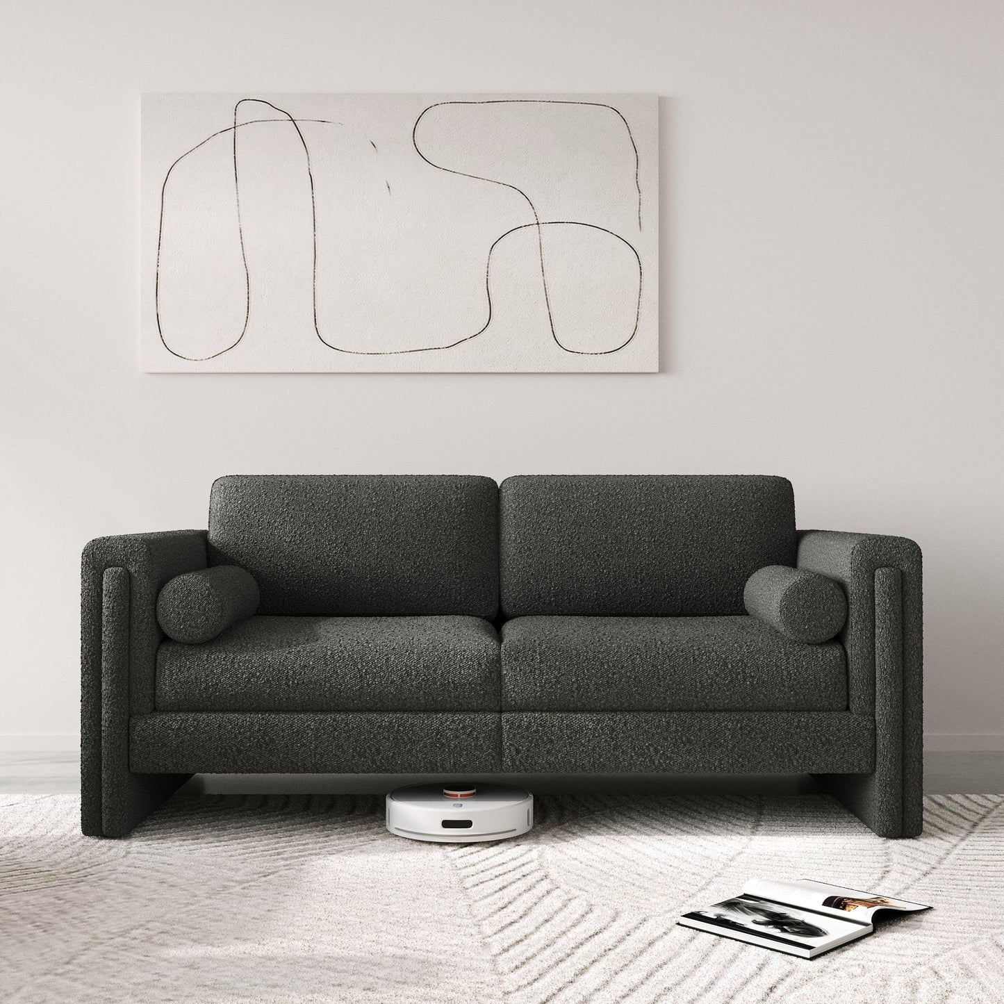 77" Three-seater Fabric Sofa for Living Room