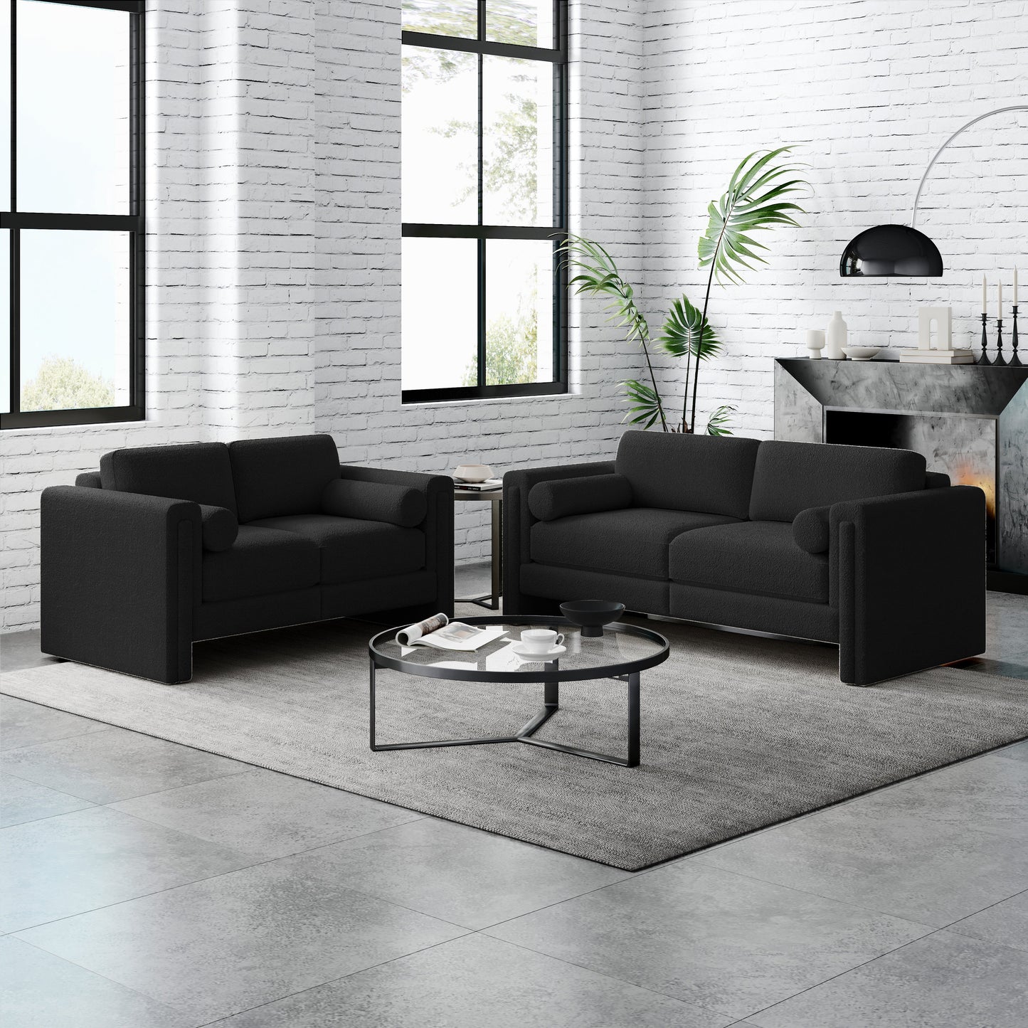 77" Three-seater Fabric Sofa for Living Room
