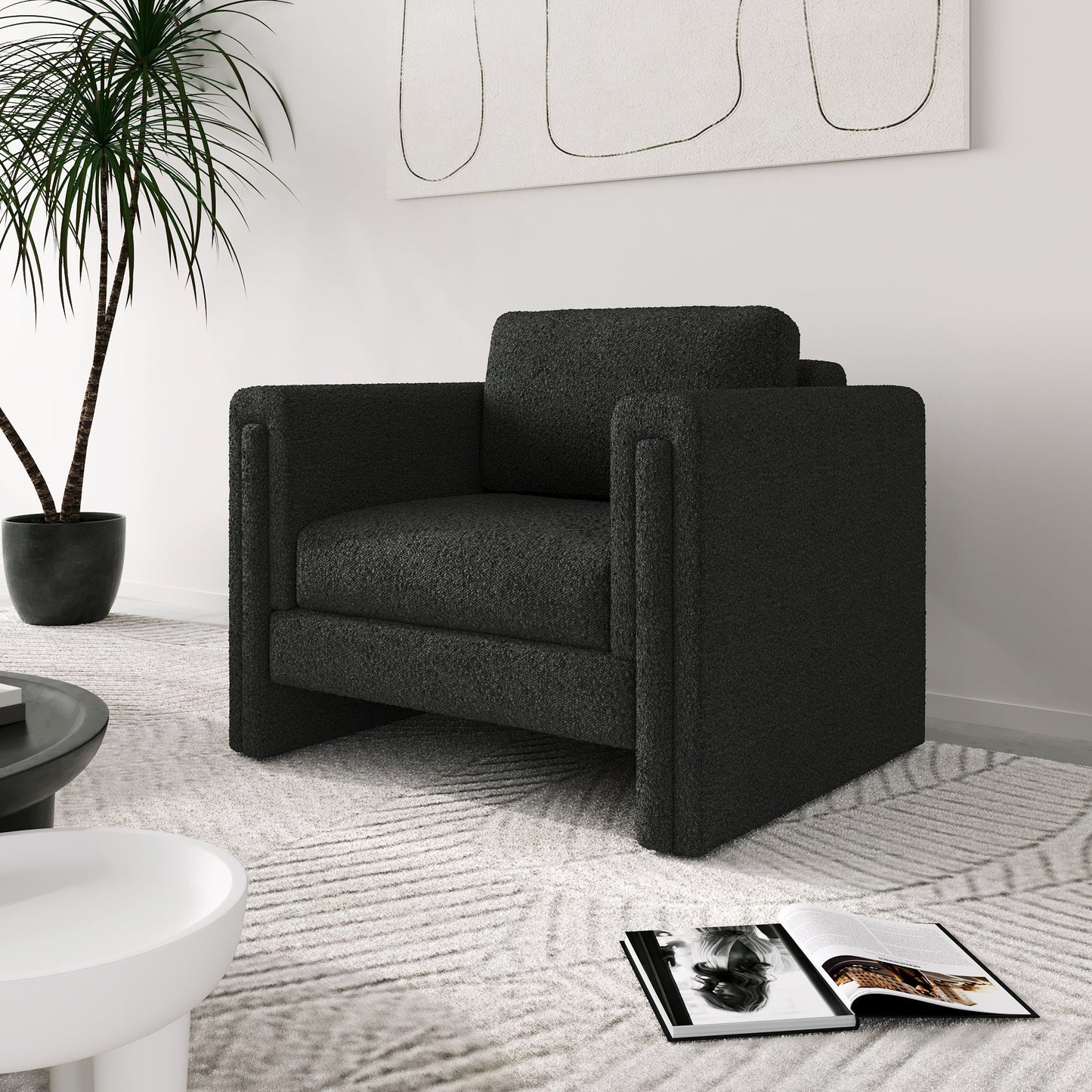 77" Three-seater Fabric Sofa for Living Room
