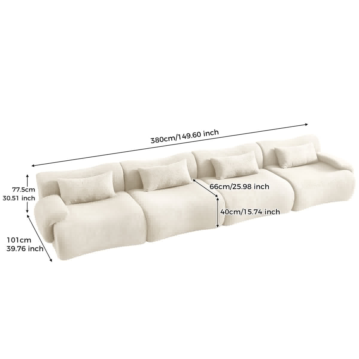 Modern Teddy Velvet Upholstered Sectional Sofa Modular Sofa