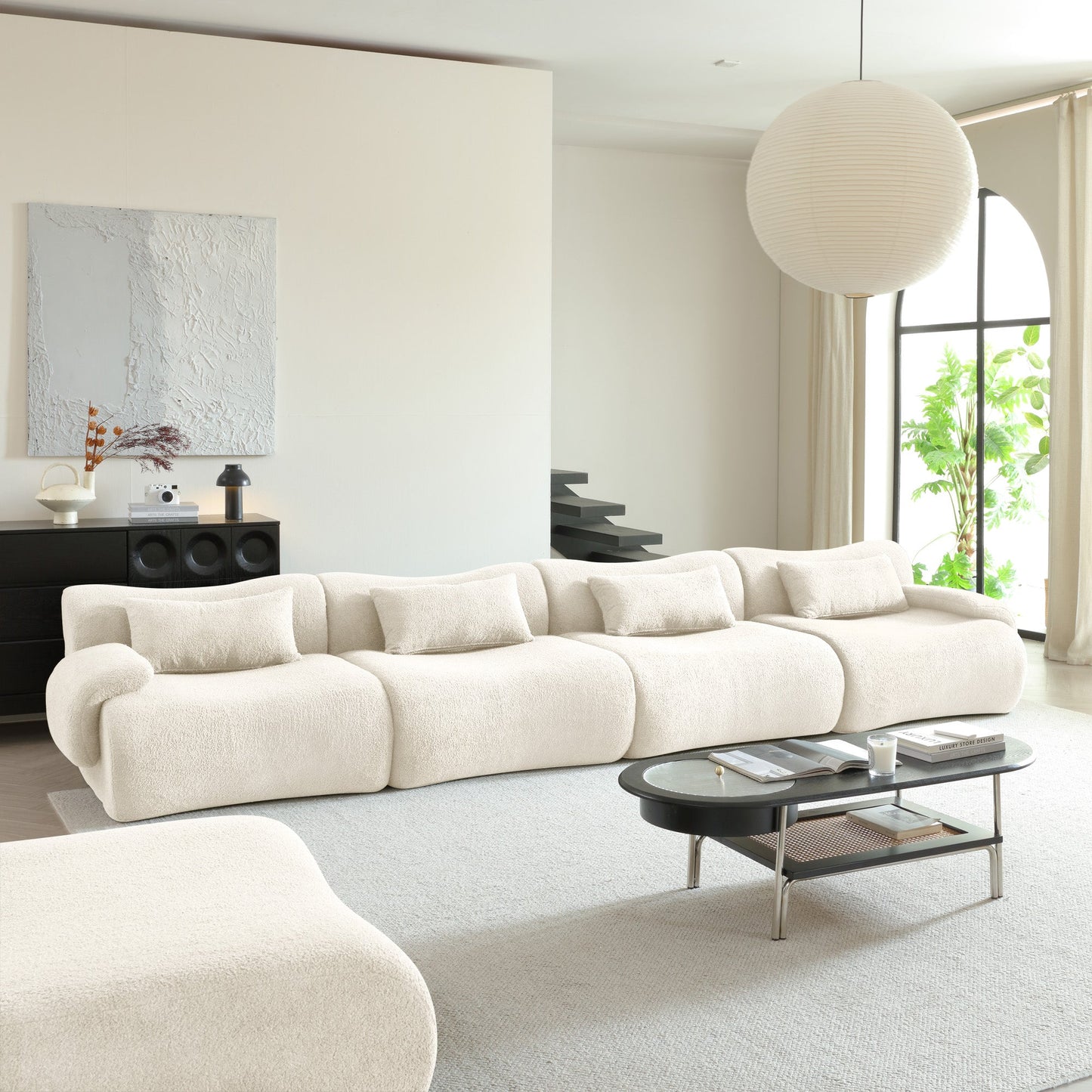Modern Teddy Velvet Upholstered Sectional Sofa Modular Sofa