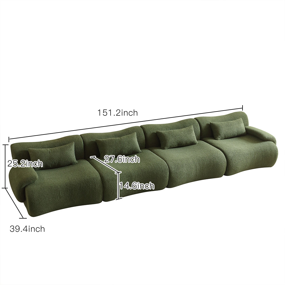 Modern Teddy Velvet Upholstered Sectional Sofa Modular Sofa