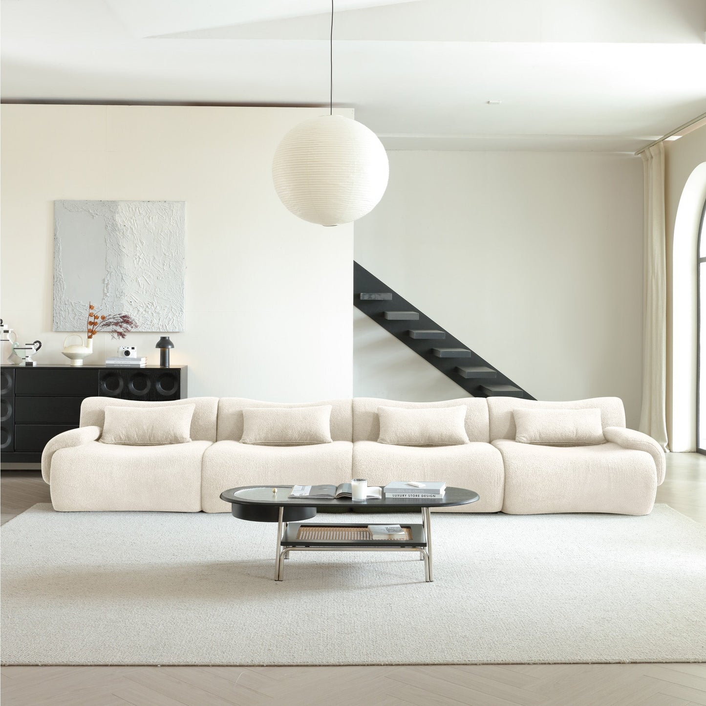 Modern Teddy Velvet Upholstered Sectional Sofa Modular Sofa