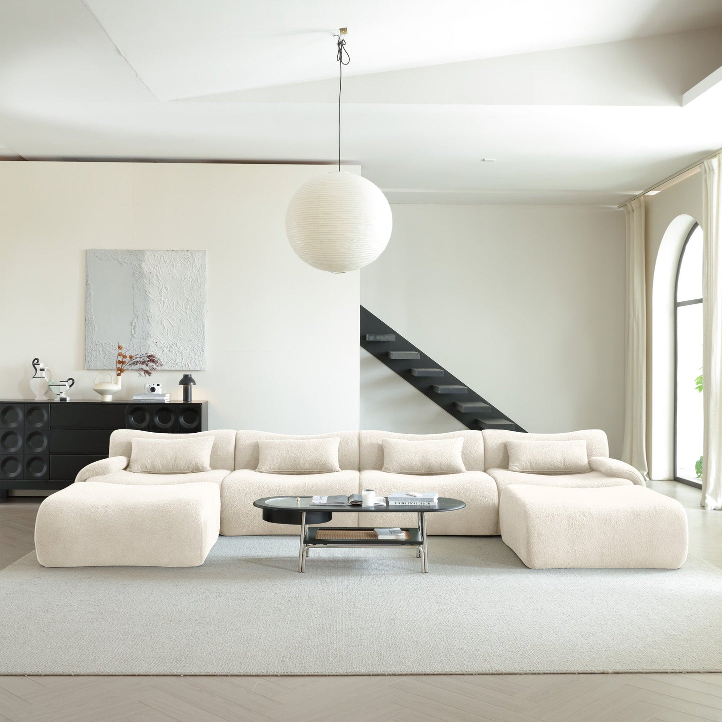 Modern Teddy Velvet Upholstered Sectional Sofa Modular Sofa