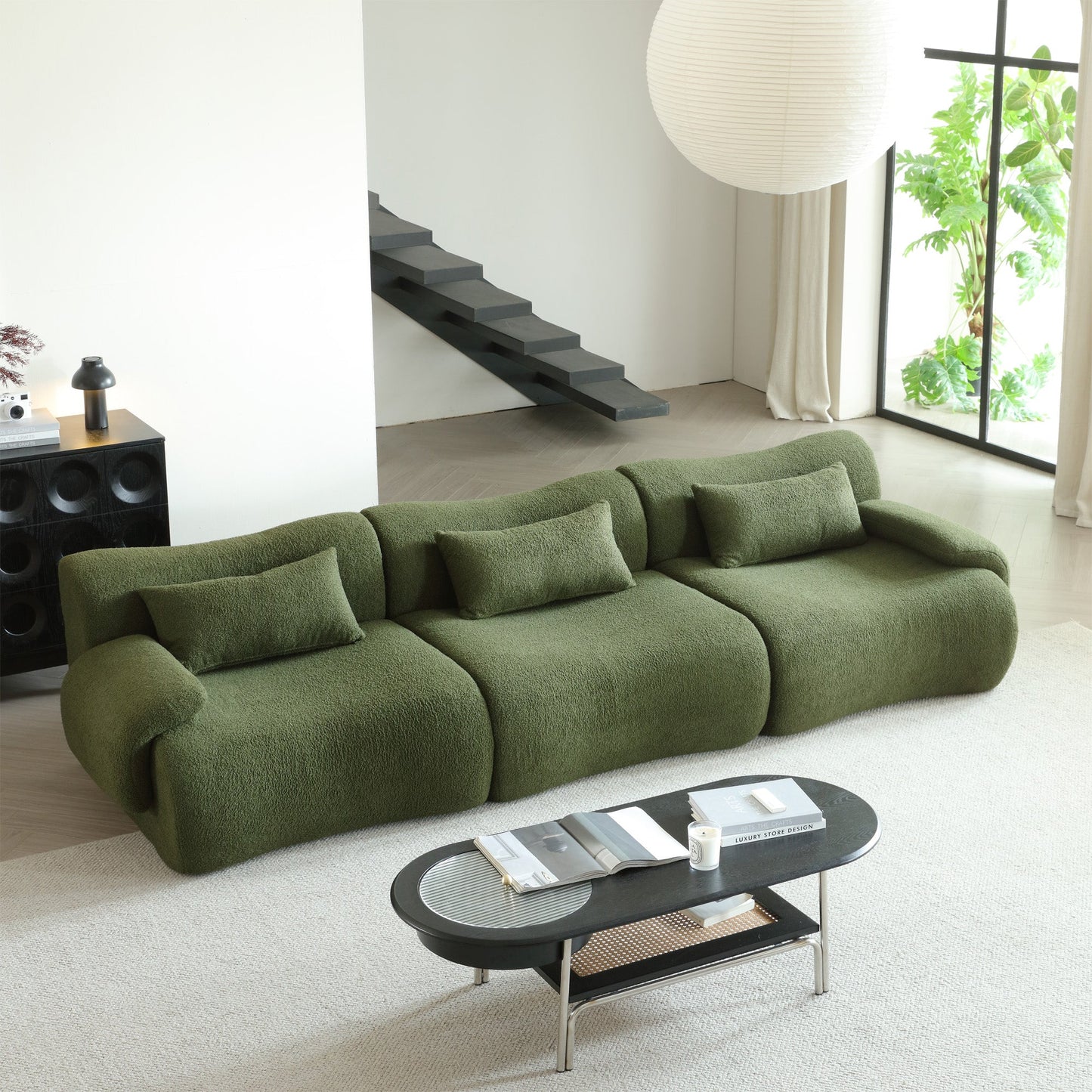 Modern Teddy Velvet Upholstered Sectional Sofa Modular Sofa