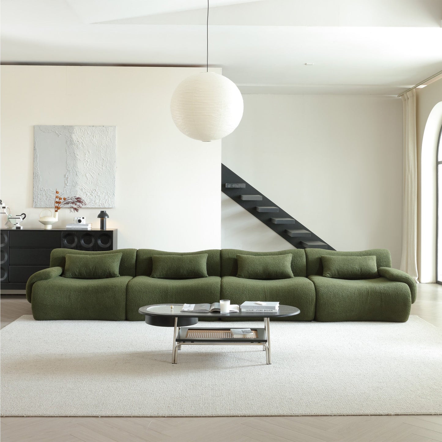 Modern Teddy Velvet Upholstered Sectional Sofa Modular Sofa