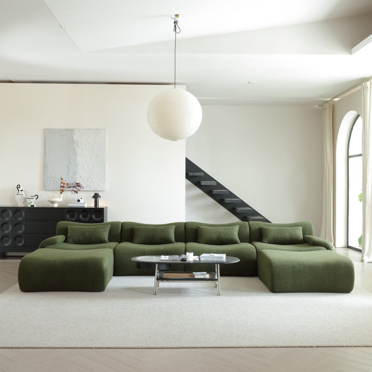 Modern Teddy Velvet Upholstered Sectional Sofa Modular Sofa