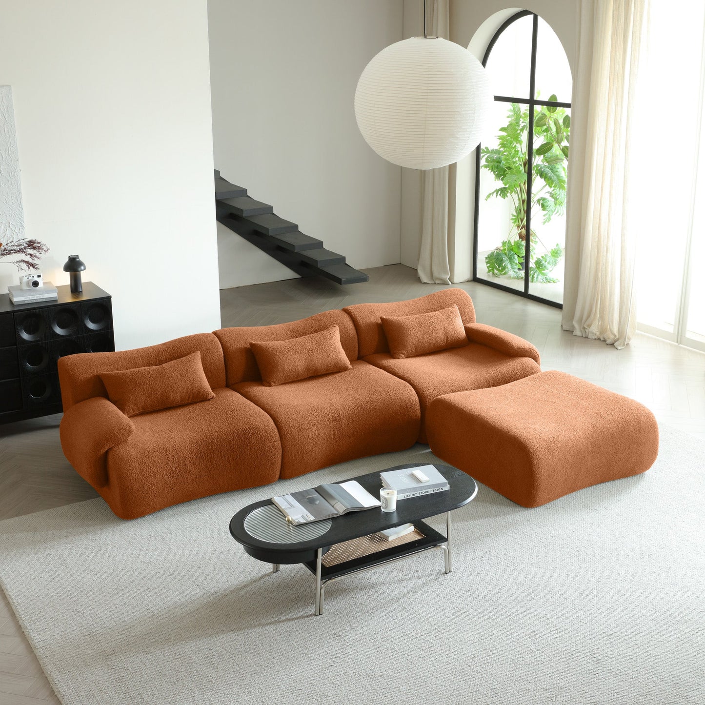 Modern Teddy Velvet Upholstered Sectional Sofa Modular Sofa