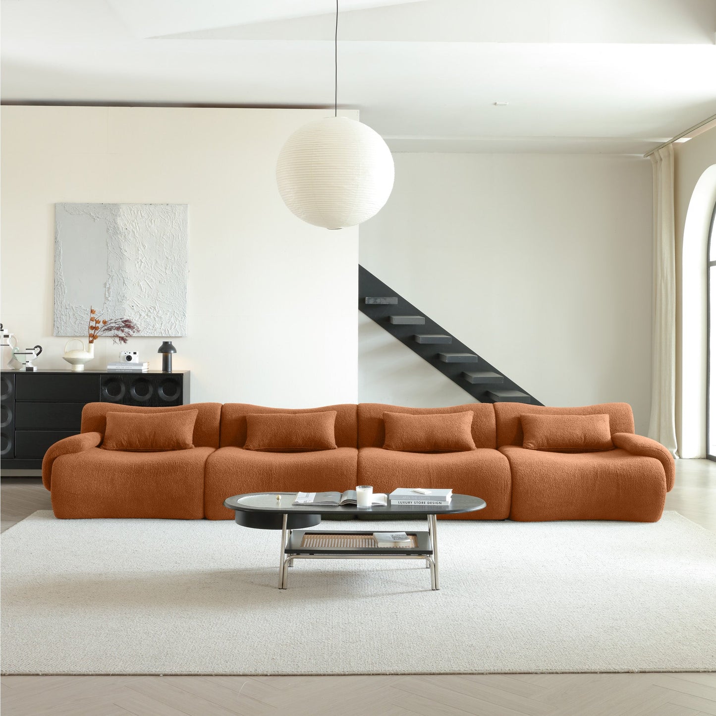 Modern Teddy Velvet Upholstered Sectional Sofa Modular Sofa