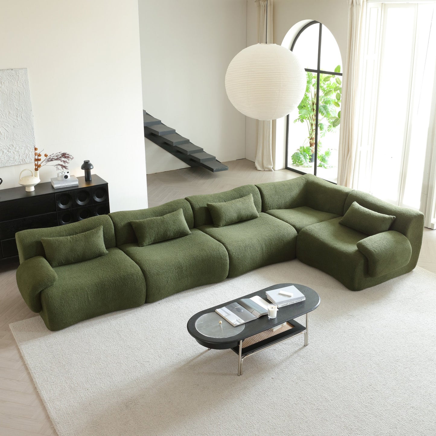 Modern Teddy Velvet Upholstered Sectional Sofa Modular Sofa