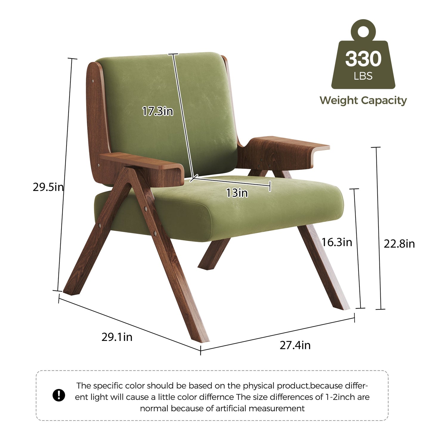 Upholstered Velvet Leisure Chair with Armrest