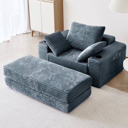 53.5” Modern Oversize Chaise Lounge Sofa Bed