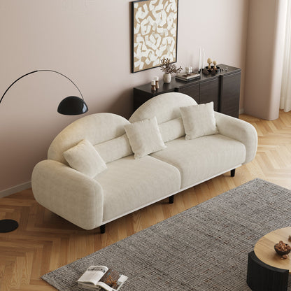 84" Sherpa Modern Upholstered Sofa
