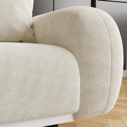 84" Sherpa Modern Upholstered Sofa
