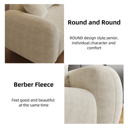 84" Sherpa Modern Upholstered Sofa