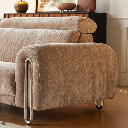 Contemporary Chenille Lounge Sofa with Removable Couch Cover