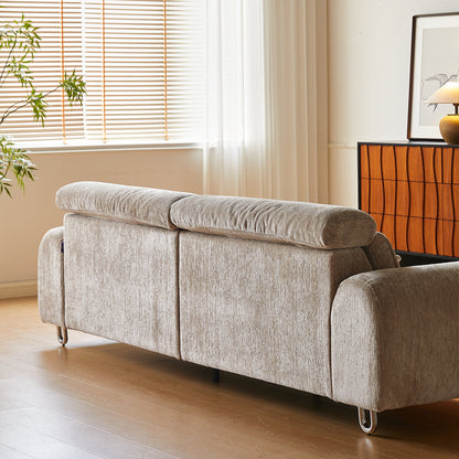 Contemporary Chenille Lounge Sofa with Removable Couch Cover
