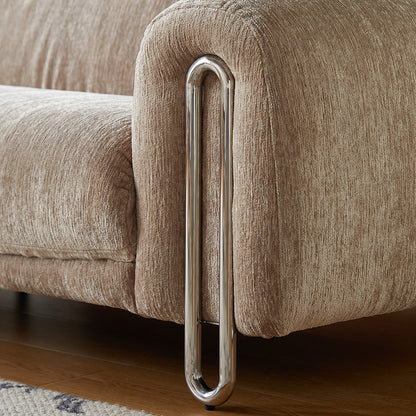 Contemporary Chenille Lounge Sofa with Removable Couch Cover