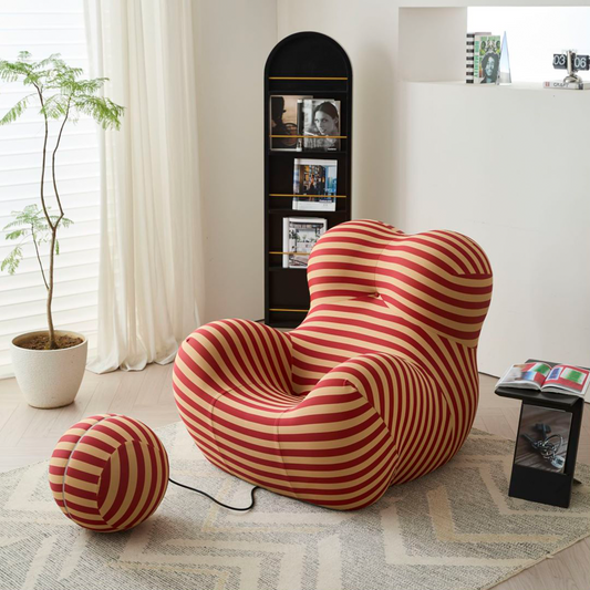 Creative Single Lounge Sofa Chair with Ottoman