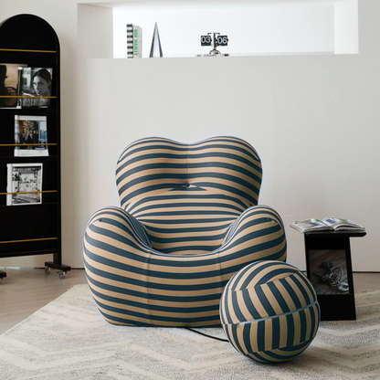 Creative Single Lounge Sofa Chair with Ottoman