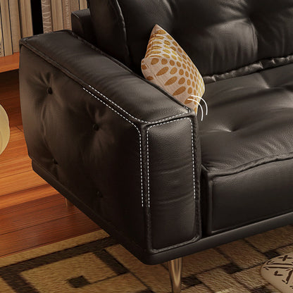 French Vintage Leather Sofa Luxurious Comfort