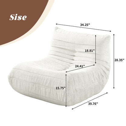 Lazy Compressed Foam Floor Couch Chenille Togo Sofa