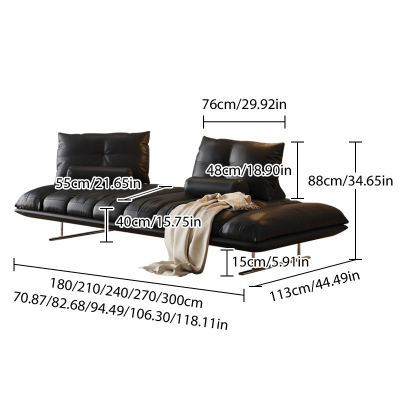 Living Room Double Sided Sofa with Leather Upholstery