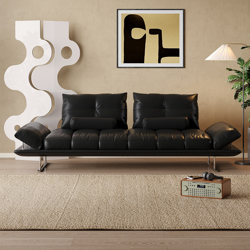 Living Room Double Sided Sofa with Leather Upholstery