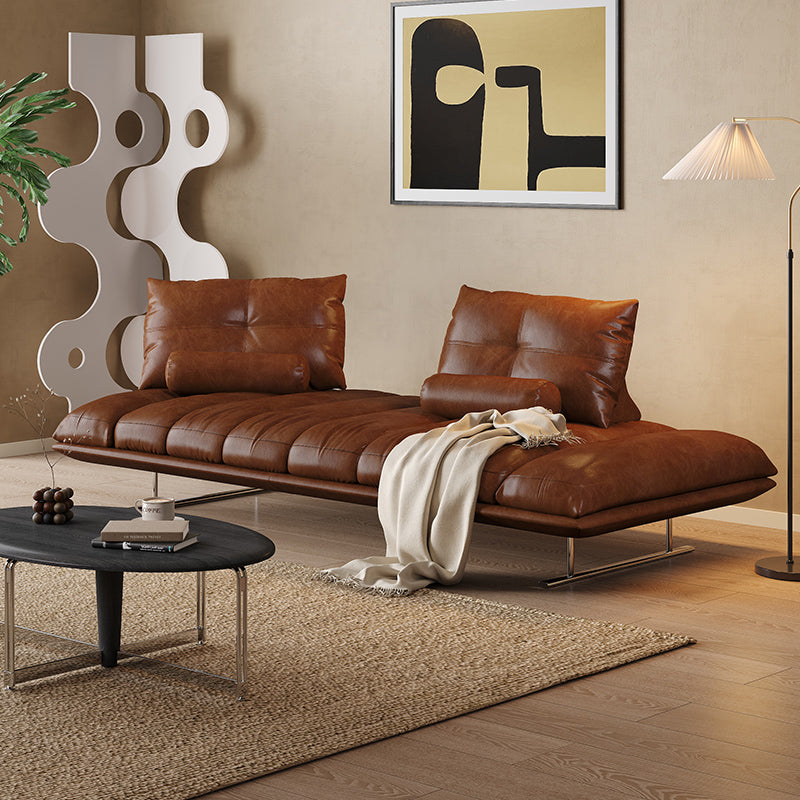 Living Room Double Sided Sofa with Leather Upholstery