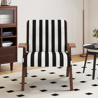 Modern Accent Sofa Armchair White With Black Stripes