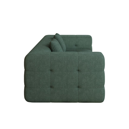 Modern Green Love Seat Sofa with Chenille Velve Fabric