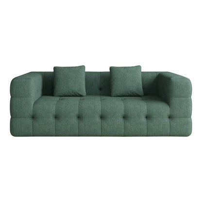 Modern Green Love Seat Sofa with Chenille Velve Fabric