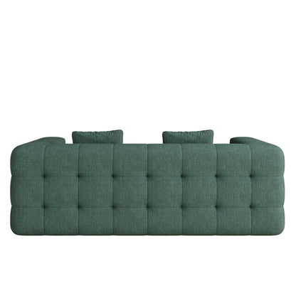 Modern Green Love Seat Sofa with Chenille Velve Fabric