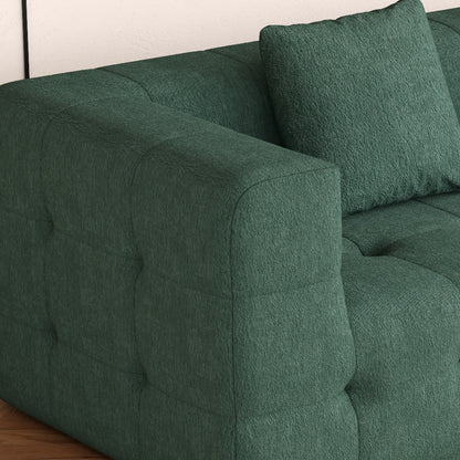 Modern Green Love Seat Sofa with Chenille Velve Fabric