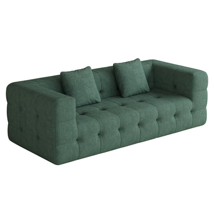 Modern Green Love Seat Sofa with Chenille Velve Fabric
