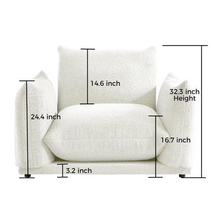 Modern Modular Cloud Sectional Couch Lambswool Fabric Chaise Oversized Sofa